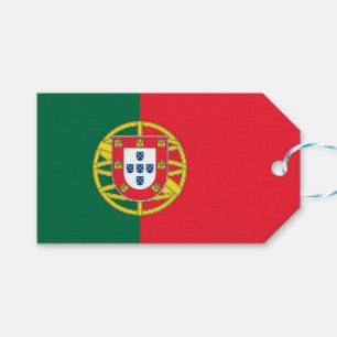 Etiqueta de regalo con bandera de Portugal