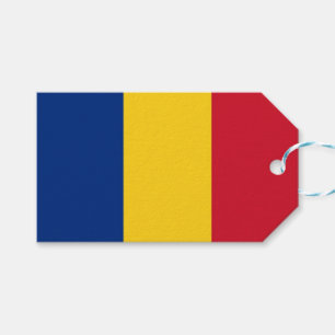 Etiqueta de regalo con bandera de Rumania