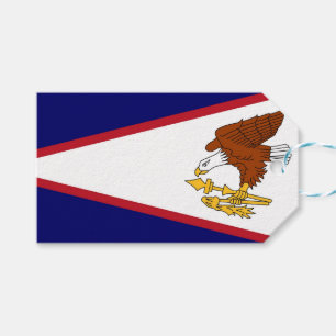 Etiqueta de regalo con bandera de Samoa Americana,