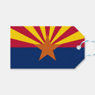 Etiqueta de regalo con bandera del estado de Arizo