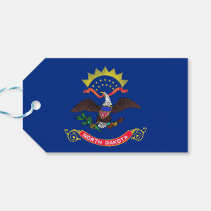 Etiqueta de regalo con bandera del estado de Dakot
