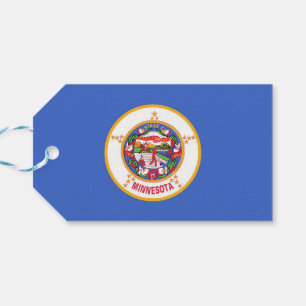 Etiqueta de regalo con bandera del estado de Minne