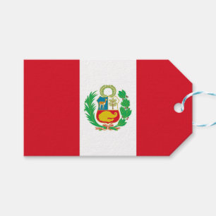 Etiqueta de regalo con bandera del Perú