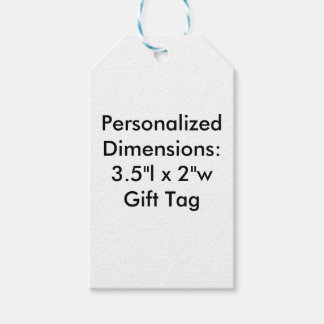 Etiqueta de regalo con dimensiones personalizadas 