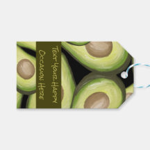 Etiqueta de regalo con diseño de aguacate