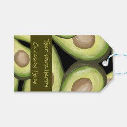 Etiqueta de regalo con diseño de aguacate