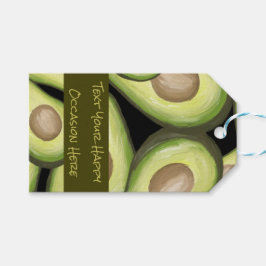 Etiqueta de regalo con diseño de aguacate