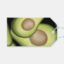 Etiqueta de regalo con estampado de aguacate