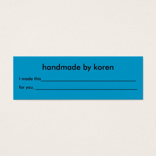 Etiqueta de regalo con instrucciones de atención e (Frente)