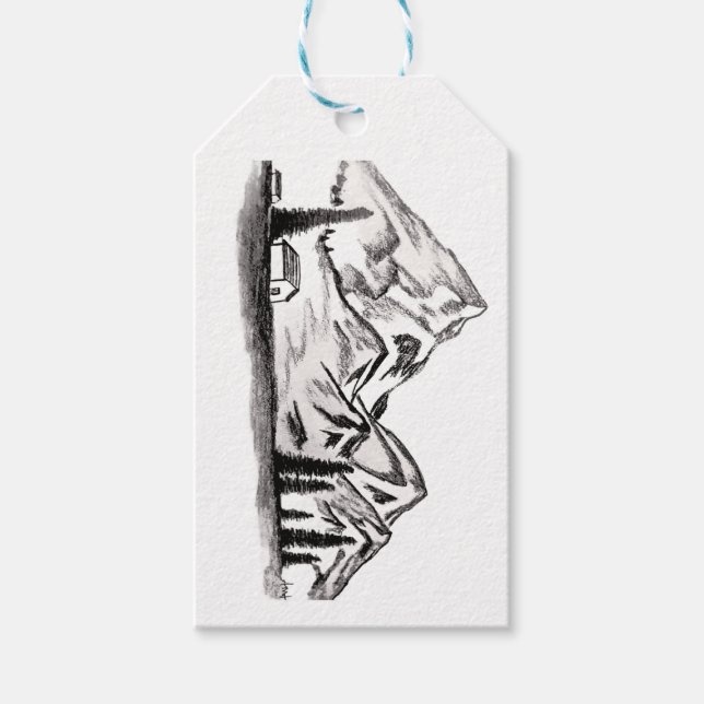 Etiqueta de regalo con tema de montaña (Anverso)
