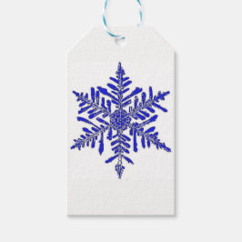 Etiqueta de regalo Copo de nieve azul