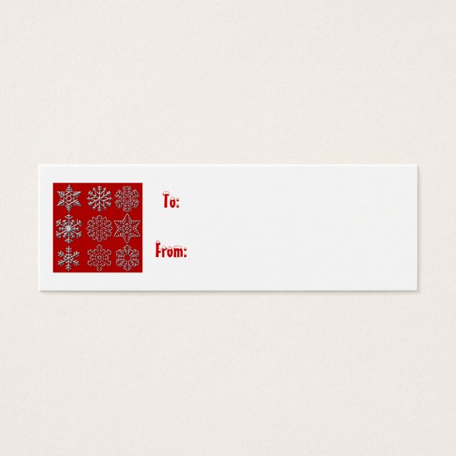 Etiqueta de regalo copos de nieve de plata (Frente)