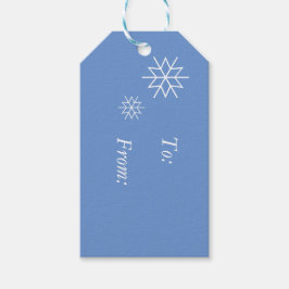 Etiqueta de regalo - Copos de nieve y Santa