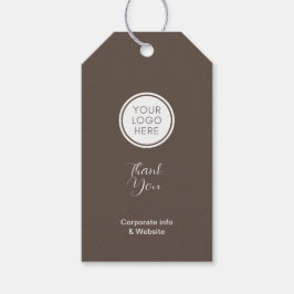 Etiqueta de regalo corporativa marrón