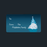 Etiqueta de regalo de 1.25" x 2.75" Blue Whit XMAS<br><div class="desc">Esta Moda personalizada de 1.25" x 2.75" y la etiqueta de regalo de los Navidades de árbol XMAS Blue de moda es a la vez moderna y de moda. Éstos se imprimen en etiquetas Avery® utilizando una impresora a fondo de la tecnología de impresión a todo color. Impreso en hojas...</div>