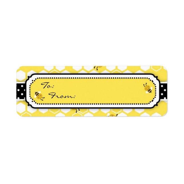 Etiqueta de regalo de abeja de burbujas S (Frente)