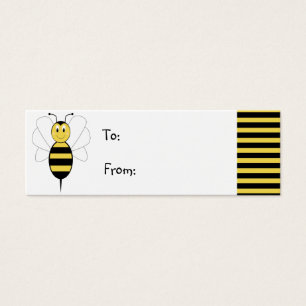 Etiqueta de regalo de abeja de burbujas sonrientes