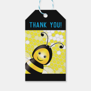 Etiqueta de regalo de abeja feliz