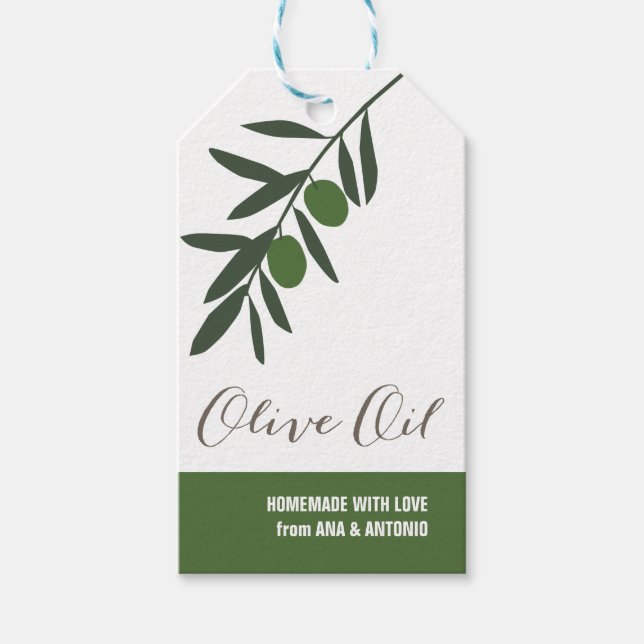 Etiqueta de regalo de aceite de oliva infundido, e (Anverso)