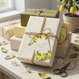 Etiqueta de regalo de acuarela comestible de limon