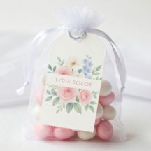 Etiqueta de regalo de acuarela floral personalizad