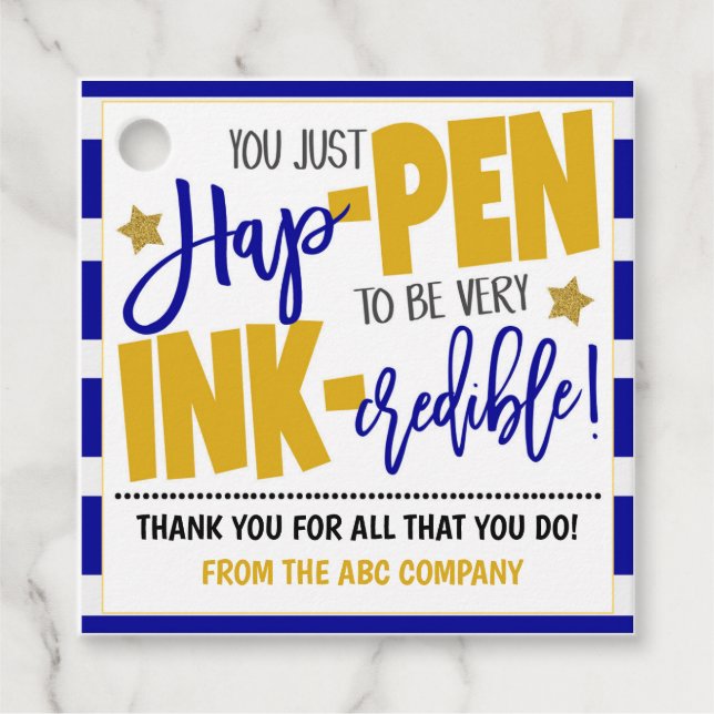 Etiqueta de regalo de agradecimiento a Pen (Anverso)