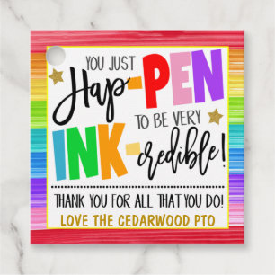 Etiqueta de regalo de agradecimiento a Pen