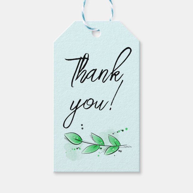 Etiqueta de regalo de agradecimiento botánico (Anverso)