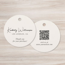 Etiqueta de regalo de agradecimiento con código QR