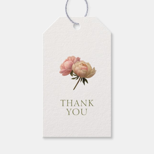 Etiqueta de regalo de agradecimiento de boda Chic  (Anverso)