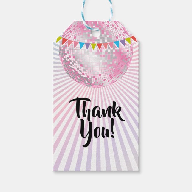 etiqueta de regalo de agradecimiento de bola de di (Anverso)
