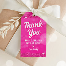 Etiqueta de regalo de agradecimiento de moda de mu
