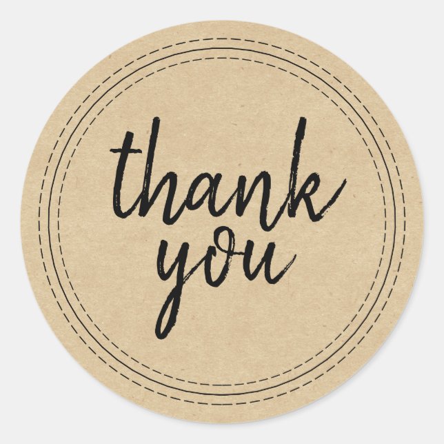Etiqueta de regalo de agradecimiento en papel kraf (Anverso)