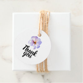 Etiqueta de regalo de agradecimiento - Flor acuare