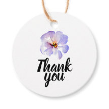 Etiqueta de regalo de agradecimiento - Flor acuare