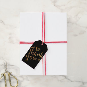 Etiqueta de regalo de agradecimiento por las letra