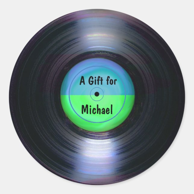 Etiqueta de regalo de álbum retro (Anverso)