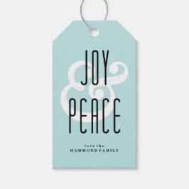 Etiqueta de regalo de alegría y paz