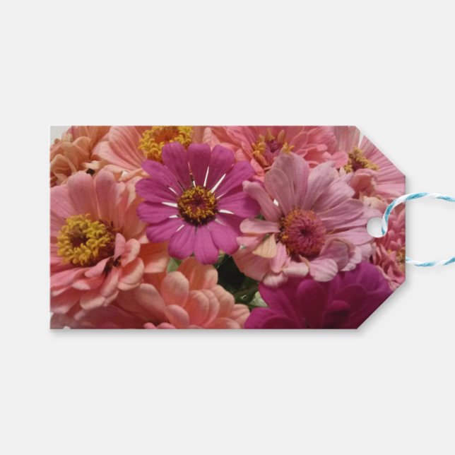 Etiqueta de regalo de amante de Zinnia (Frente (Horizontal))