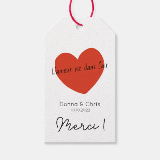 Etiqueta de regalo de amor/Boda de amor