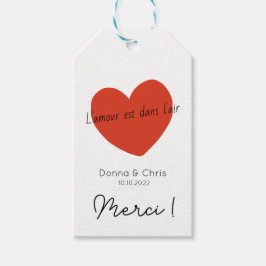 Etiqueta de regalo de amor/Boda de amor