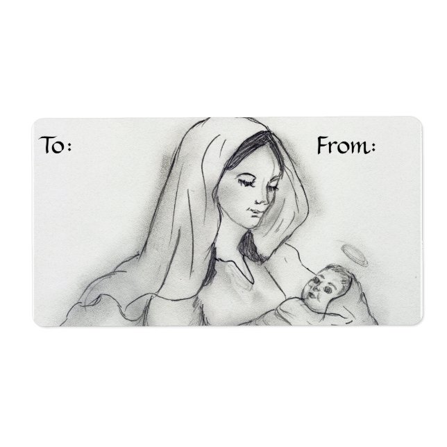 Etiqueta de regalo de amor de la madre (Frente)