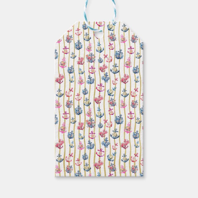 Etiqueta de regalo de anclaje floral (Anverso)