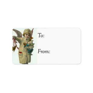 Etiqueta de regalo de Angel Vintage para navidades