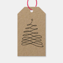 Etiqueta de regalo de árbol