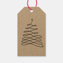 Etiqueta de regalo de árbol