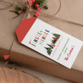 Etiqueta de regalo de árbol de Navidad
