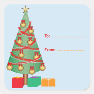 Etiqueta de regalo de árbol de Navidad Calcomanía