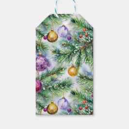 Etiqueta de regalo de árbol de Navidad de vacacion