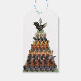 Etiqueta de regalo de árbol de Navidad para pollo